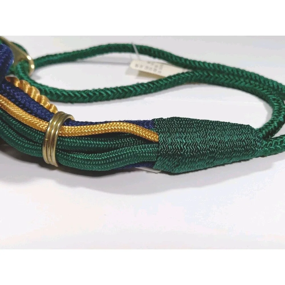 Vintage Fashion Bug 1X Colorful Gold Medallion Beaded Stretch Rope Belt